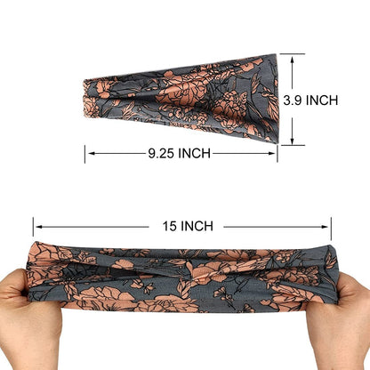 Boho Headbands for Women Fashion Wide Headband Yoga Workout Head Bands Hair Accessories Band 6 Pack - WORLD TIME VISITS