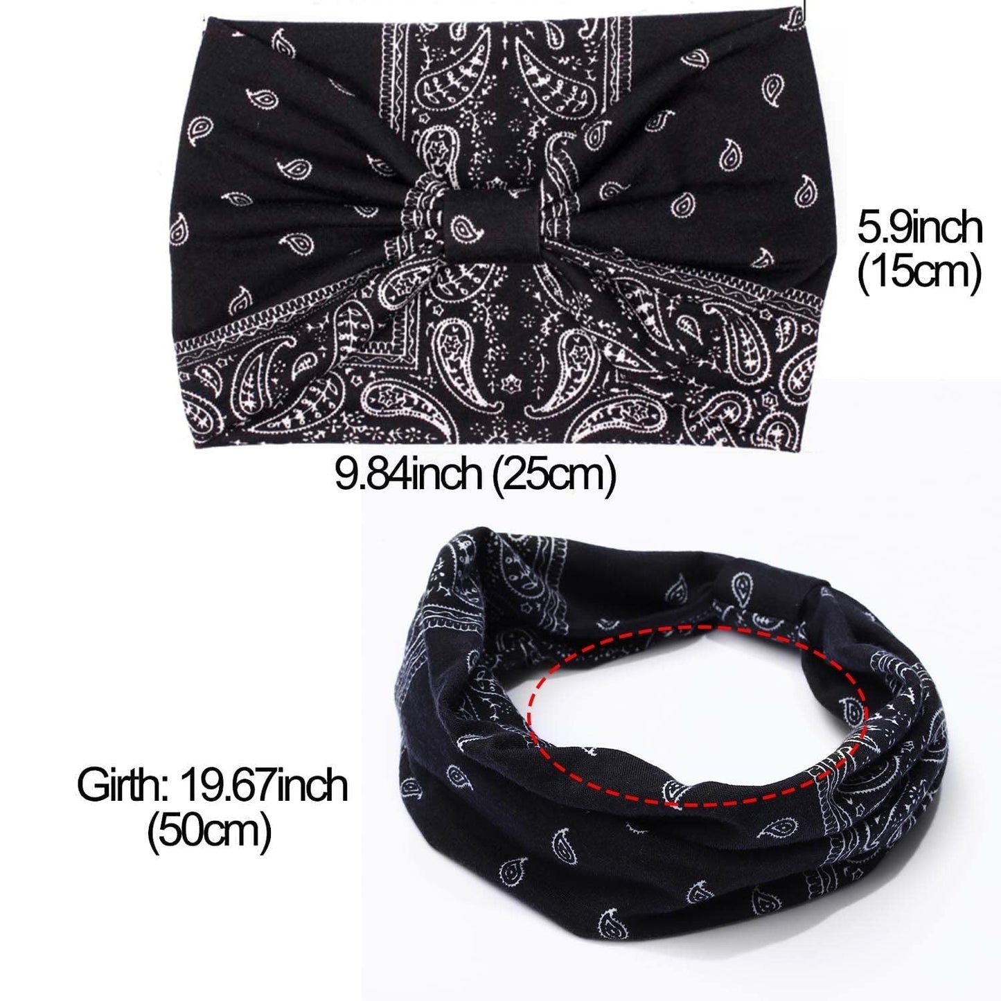 Boho Wide Headbands Knotted Turban African Yoga Hairbands Stretch Elastic Motorcycle Hair Accessories for Women and Girls Pack of 3 (Set - 1) - WORLD TIME VISITS
