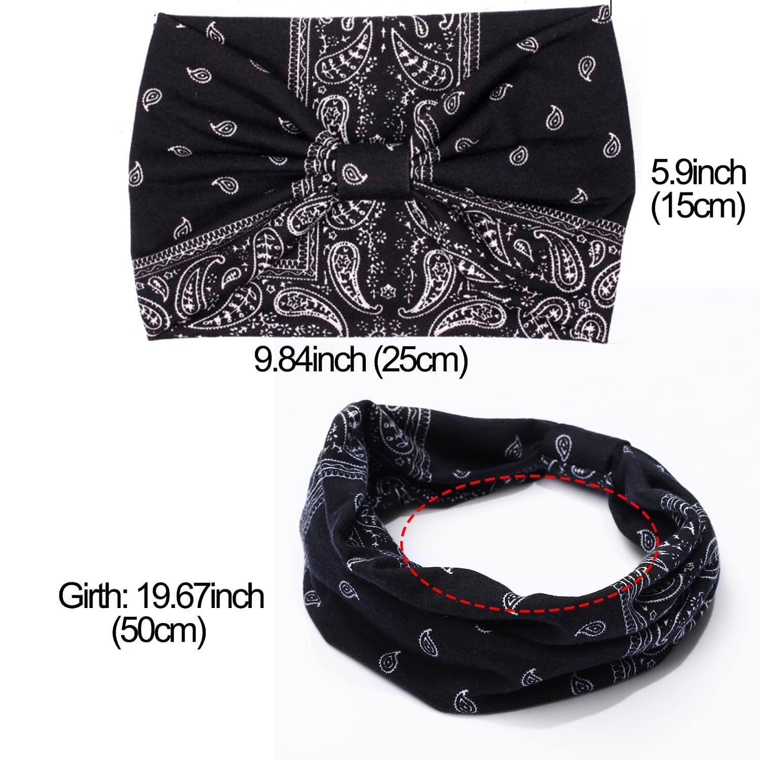 Boho Wide Headbands Knotted Turban African Yoga Hairbands Stretch Elastic Motorcycle Hair Accessories for Women and Girls Pack of 3 (Set - 1) - WORLD TIME VISITS