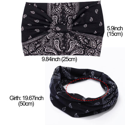Boho Wide Headbands Knotted Turban African Yoga Hairbands Stretch Elastic Motorcycle Hair Accessories for Women and Girls Pack of 3 (Set - 1) - WORLD TIME VISITS