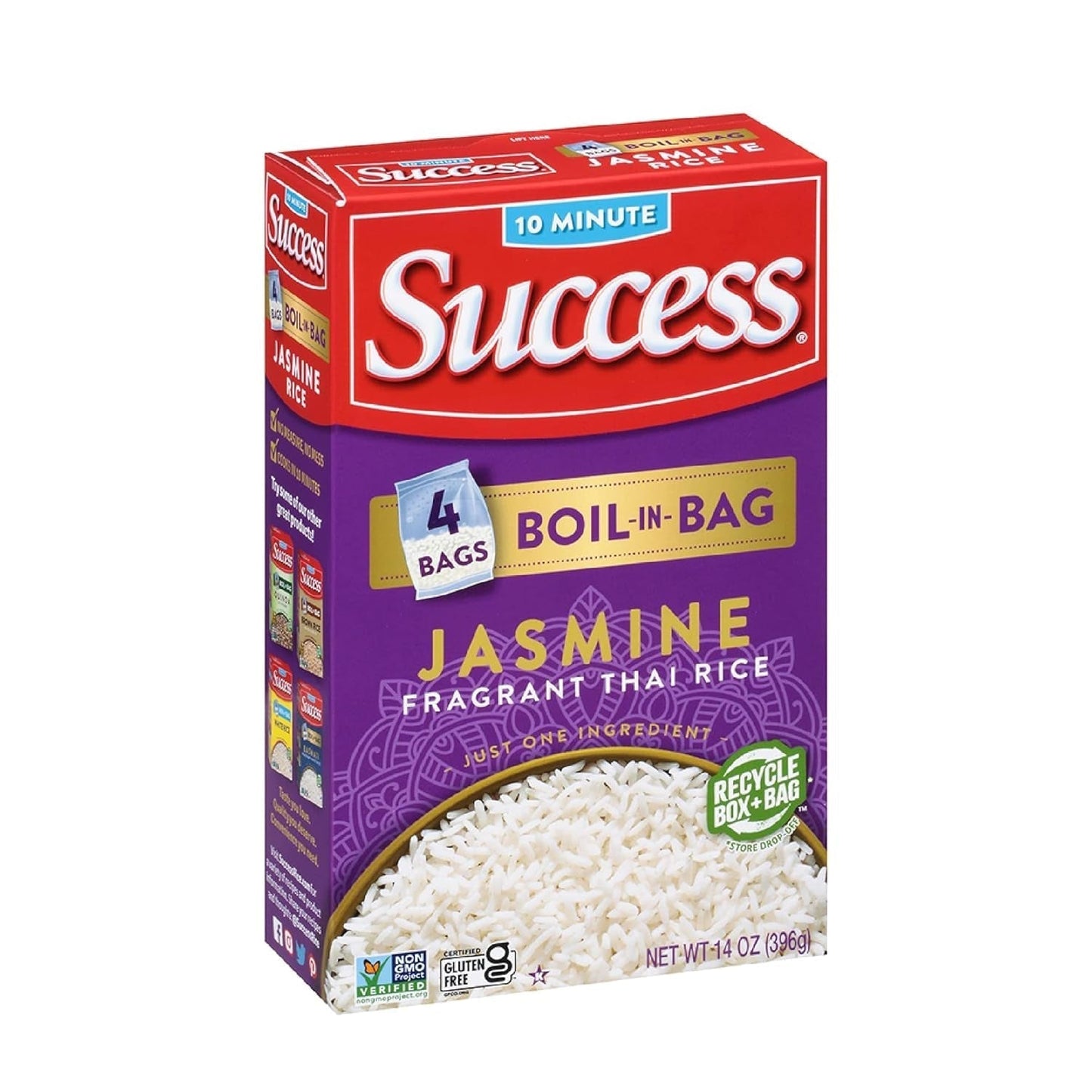 Boil - In - Bag Rice, Thai Jasmine Rice, Quick Rice Meals, 14 - Ounce Box - WORLD TIME VISITS