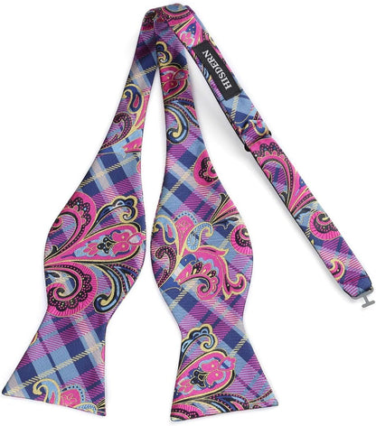 Bow Ties for Men Floral Bowties Mens Self Tie Bow Tie Handkerchief Jacquard Woven Bowtie Pocket Square Set