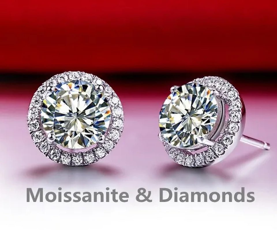 Brilliant Round Cut Halo Solitaire Moissanite & Simulated Diamond Solitaire Stud Back Earrings Engagement & Wedding Jewelry Ear Studs Bridal Gift Diamond Stud Earrings Stud Earrings Stud Earrings for Women Jewelry - WORLD TIME VISITS