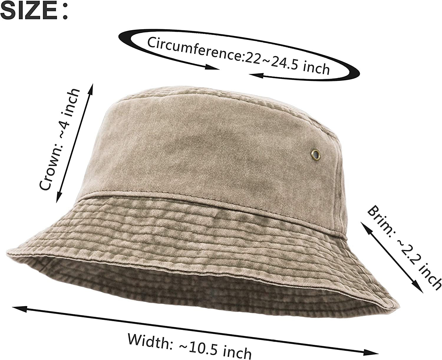 Bucket Hat, Wide Brim Washed Denim Cotton Outdoor Sun Hat Flat Top Cap for Fishing Hiking Beach Sports - WORLD TIME VISITS