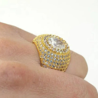 Business Men's Fashion Luxury Simple Natural White Sapphire Ring Wedding Engagement Party Jewelry