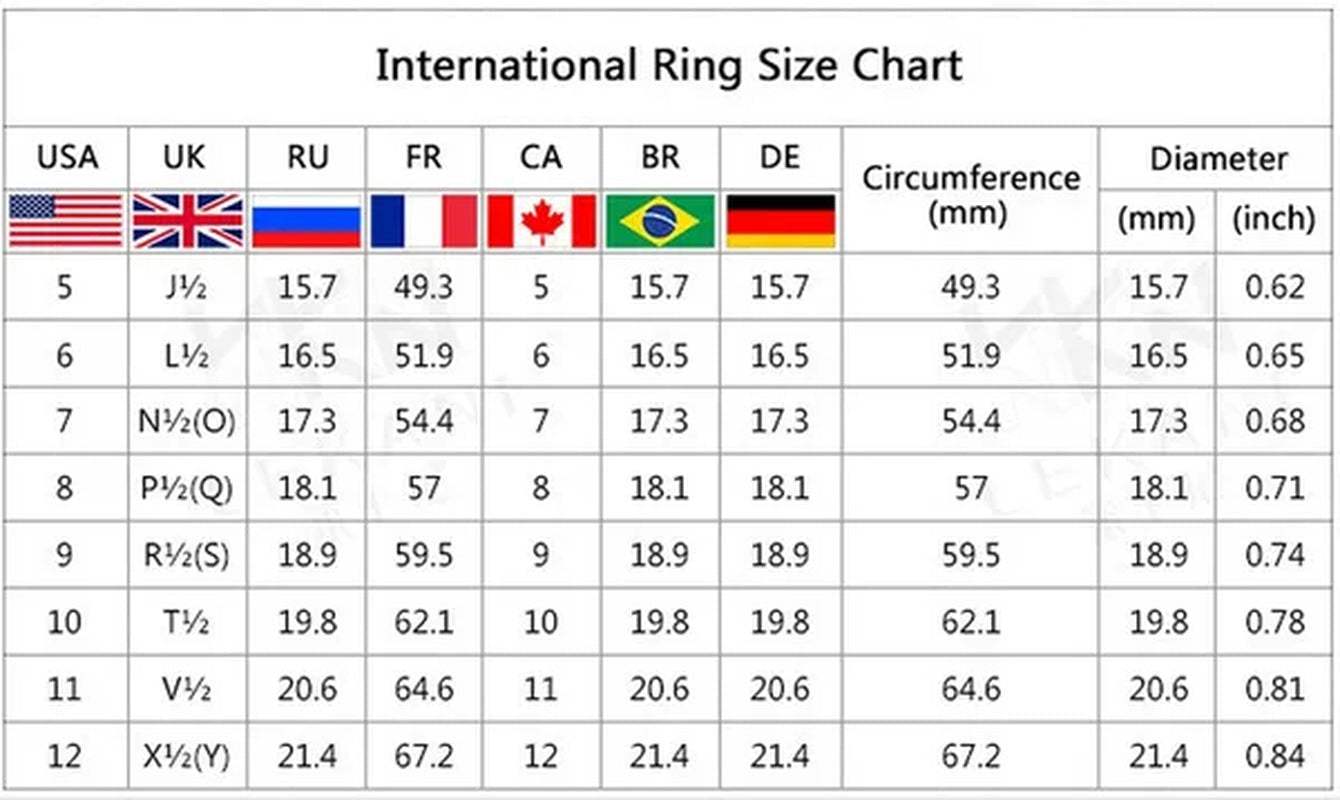 Business Men'S Fashion Ring Red Zircon Ring Wedding Engagement Party Jewelry