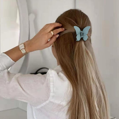 Butterfly Hair Accessories - Matte Claw Clips for Women and Girls, 4Pcs 2.6" Hair Clamps and Jaw Clips for Thin to Medium Hair - WORLD TIME VISITS