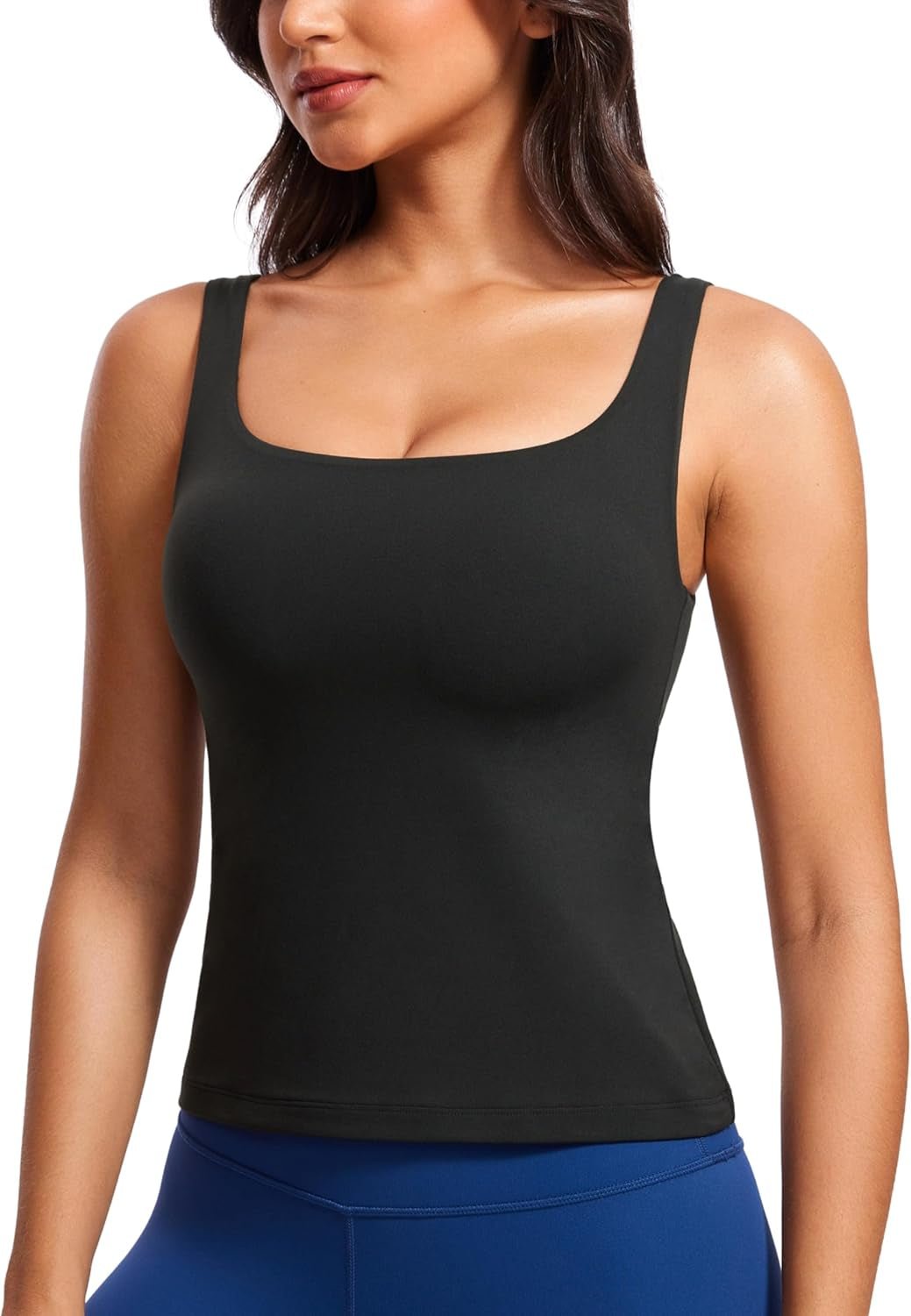 Butterluxe Workout Tank Tops for Women U Neck Padded Crop Tops Athletic Camisole Tops with Built in Bra - WORLD TIME VISITS