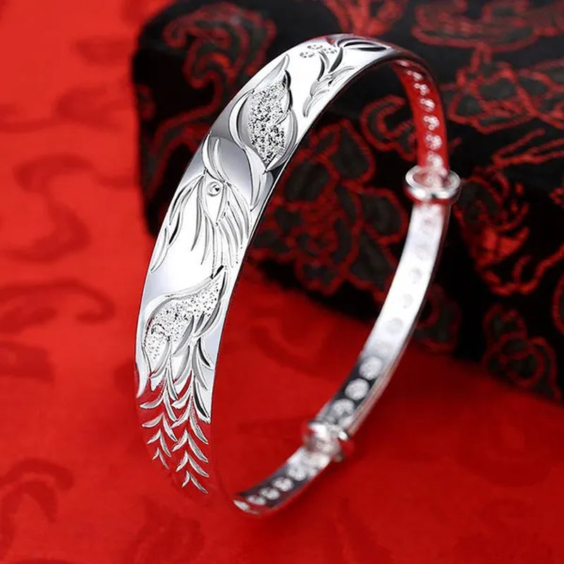 Fashion 925 Silver Noble Phoenix Bracelets Bangles for Women Gifts Classic Party Wedding Jewelry Gifts