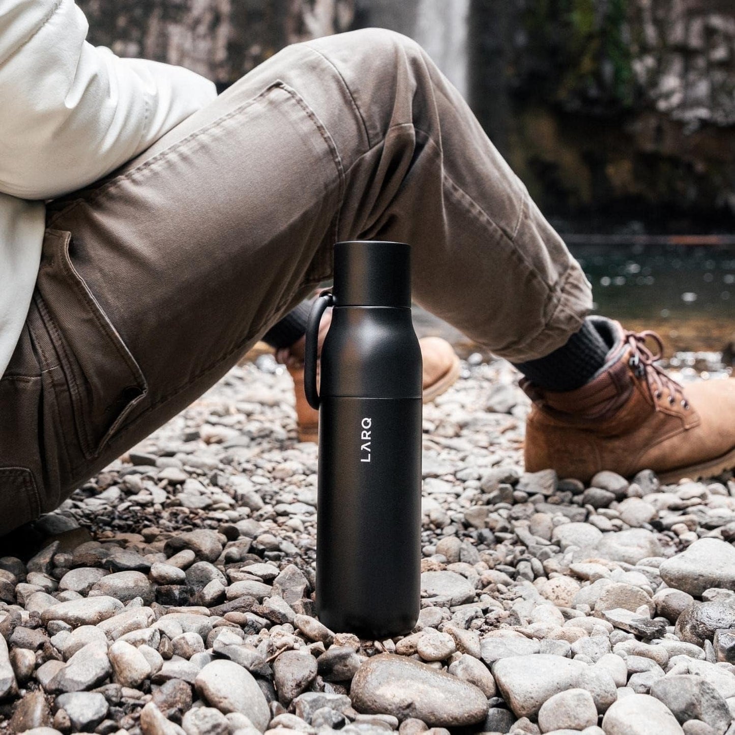 Bottle Flip Top 25 Oz - Insulated Reusable Stainless Steel Water Bottle with Straw | Thermos, BPA Free | for Sports, Gym, and Travel | Keep Drinks Cold for 24 Hours | Obsidian Black