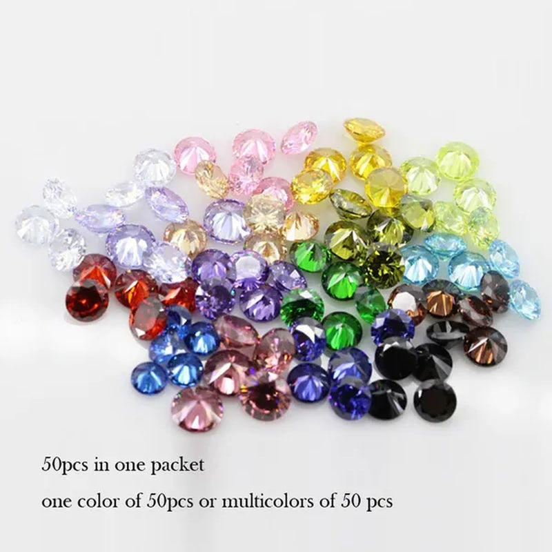 9Mm 50Pcs Single Hole Beads Cubic Zirconia Stones AAAAA Cubic Zirconia Stone Loose DIY Jewelry Beads Zircon with Holes CZ