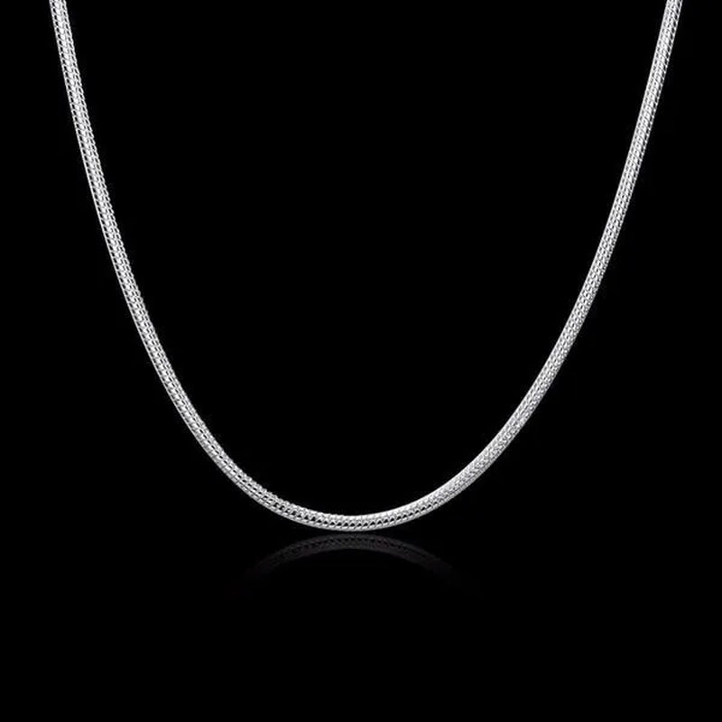 Men Women Snake Chain 1MM/2MM/3MM 925 Silver Necklaces Fashion DIY Charm Pendant Fine Jewelry Accessories