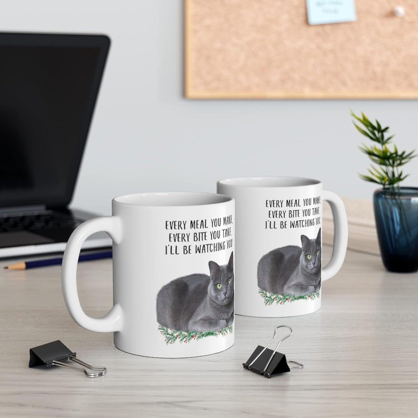 Funny Russian Blue Cat Blue Grey Gifts for Women Mother'S Day 2024 Every Meal You Make Every Bite You Take Coffee Mug Ceramic Cup White 11Oz