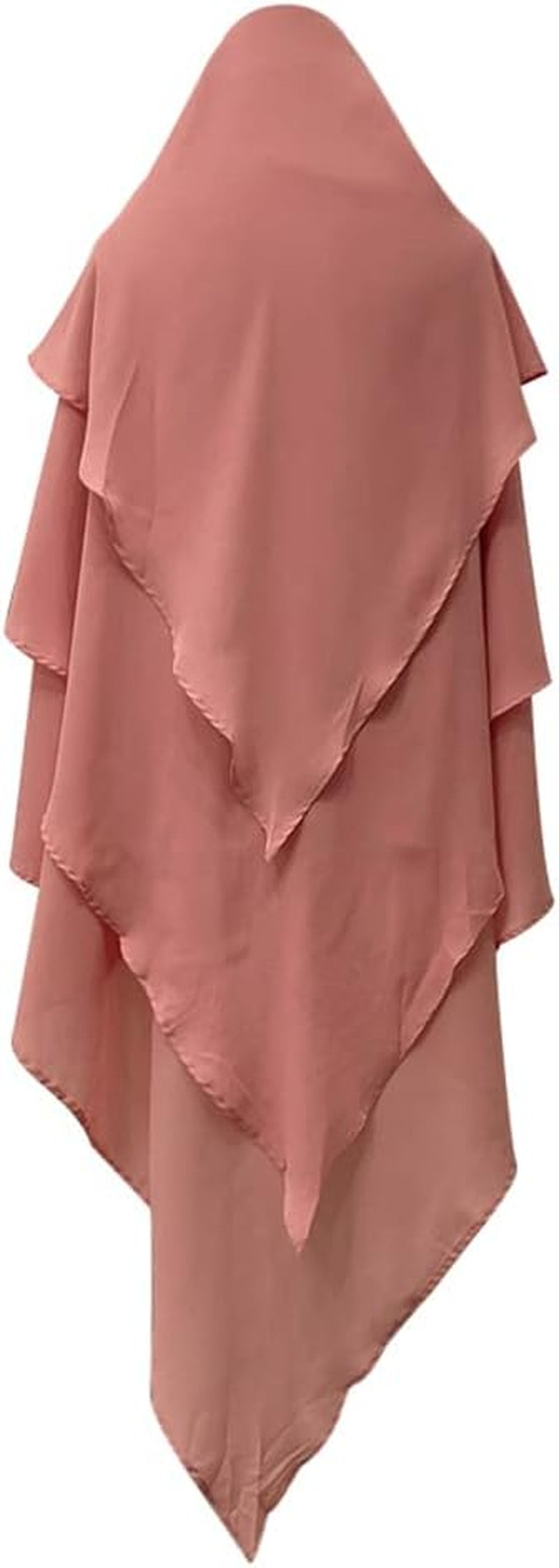 Long Khimar Hijab Scarf Wrap 3 Layer Abaya Jilbab Muslim Islam Women Niqab Jilbab Ramadan Eid Prayer Garment