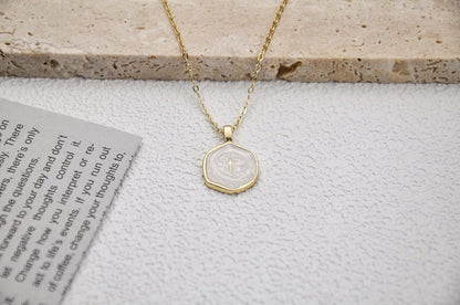 2 Pcs Cross Necklace for Women, Gold/Sterling Silver Plated Dainty Cross Pendant Necklace, Adjustable Chain, Trendy Gold Jewelry Gift for Women and Men