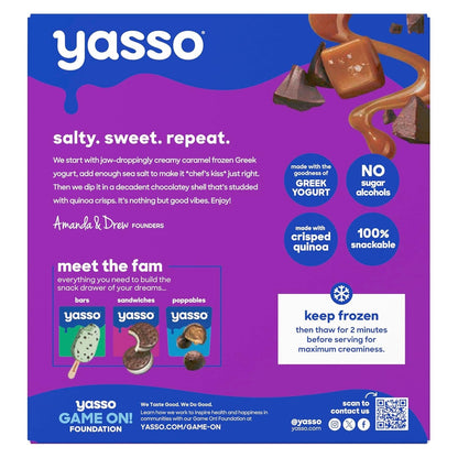 Frozen Greek Yogurt Bars Sea Salt Caramel Chocolate Crunch Bars 4 Count for a Ridiculously Creamy Frozen Snack Made with the Goodness of Greek Yogurt 2.65Fl Oz
