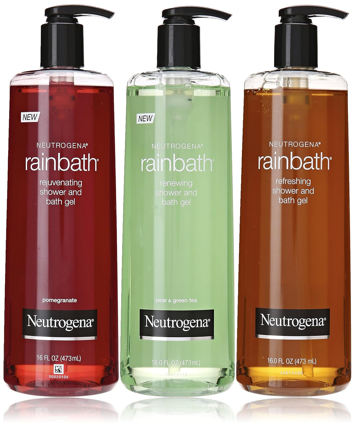 Rainbath Multi-Pack of 3, 1 Original Formula, 1 Pomegranate and 1 Pear & Green Tea, 16 Fl Oz Bottles - WORLD TIME VISITS
