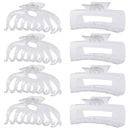 Hair Clips for Women 4.3 Inch Large Hair Claw Clips for Women Thin Thick Curly Hair, Big Matte Banana Clips,Strong Hold Jaw Clips,Clear1