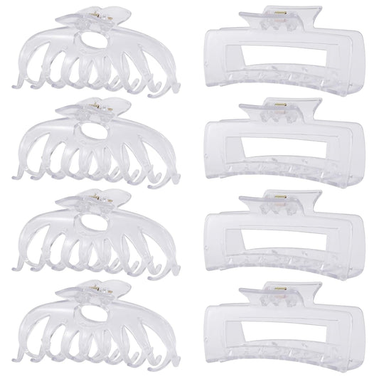 Hair Clips for Women 4.3 Inch Large Hair Claw Clips for Women Thin Thick Curly Hair, Big Matte Banana Clips,Strong Hold Jaw Clips,Clear1