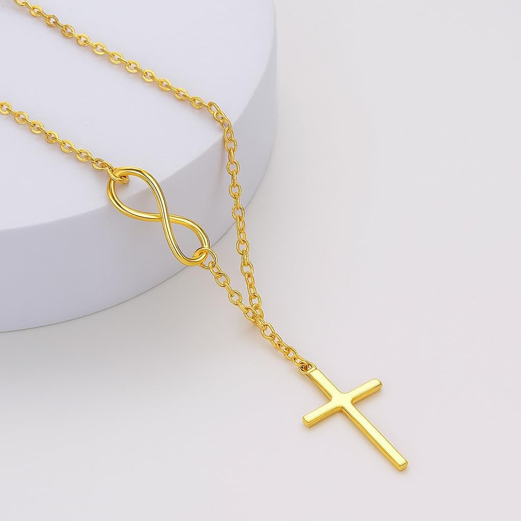 14K Gold Cross Necklace for Women Gold Necklace for Women Crucifix Chain Necklace Dainty Gold Chain