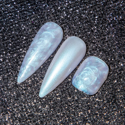 Pearl Gel Nail Polish, Glitter Drawing Mermaid Gel Polish Shell Thread Shimmer Iridescent Nail Gel Soak off Gel Polish for Salon at Home DIY Manicure