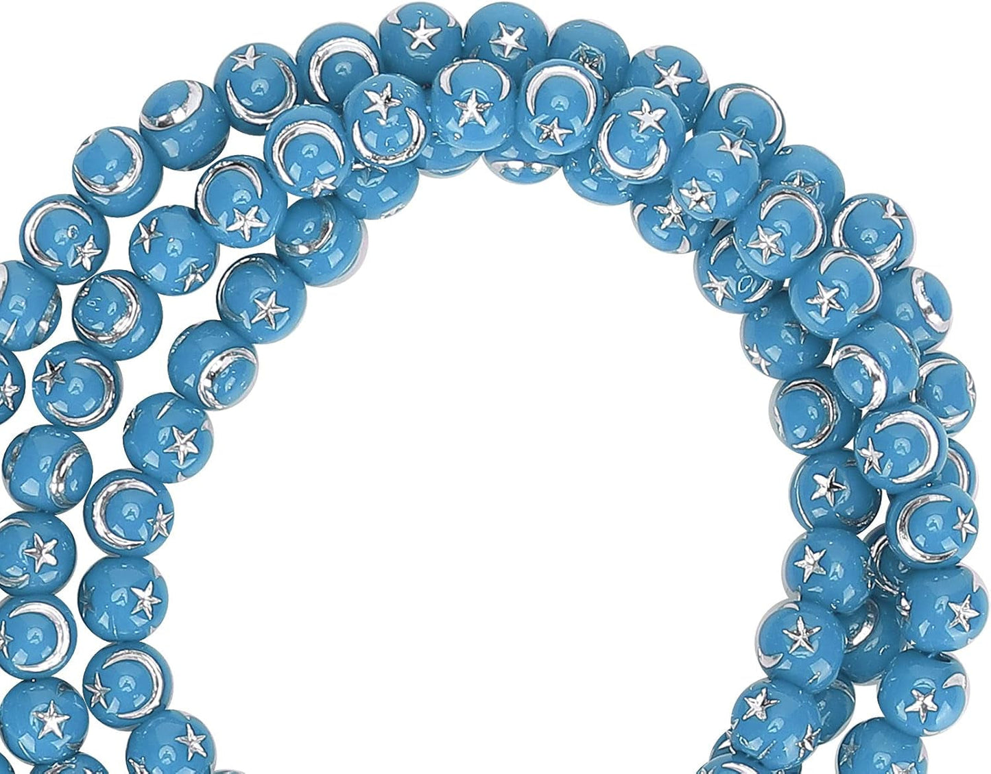 Islamic Prayer Beads, Muslim Rosary Beads 99 Grains Resin Gilding Religious Article Islam Prayer Rosary Beads Islamic[Blue] Necklaces