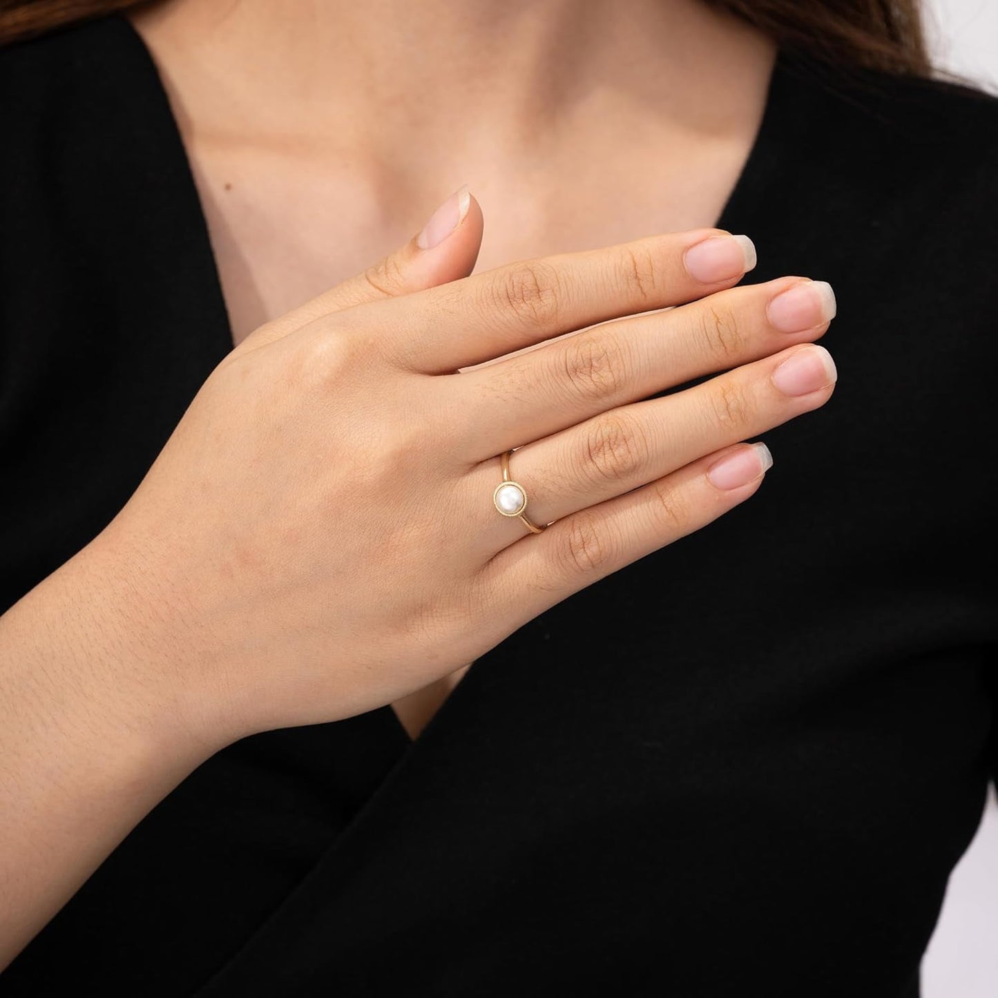 10K Gold Imported Crystal March Birthstone Ring (Previously Amazon Collection)