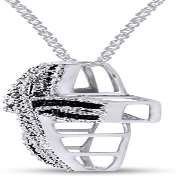 0.47 Ct Simulated Blue Sapphire & White Cubic Zirconia Loop Cross Pendant Necklace In925 Sterling Silver