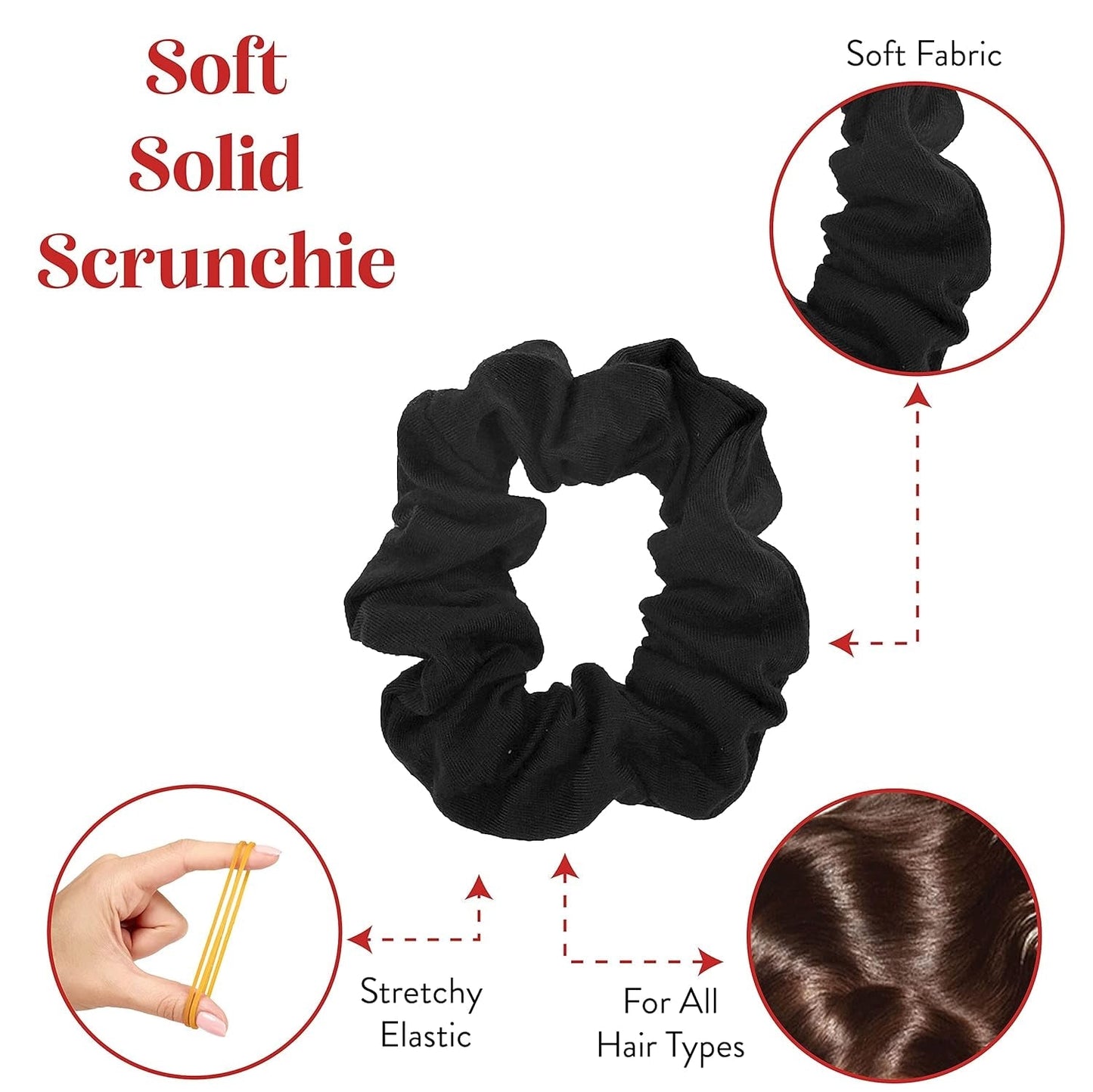 Set of 2 Solid Scrunchies (Black)