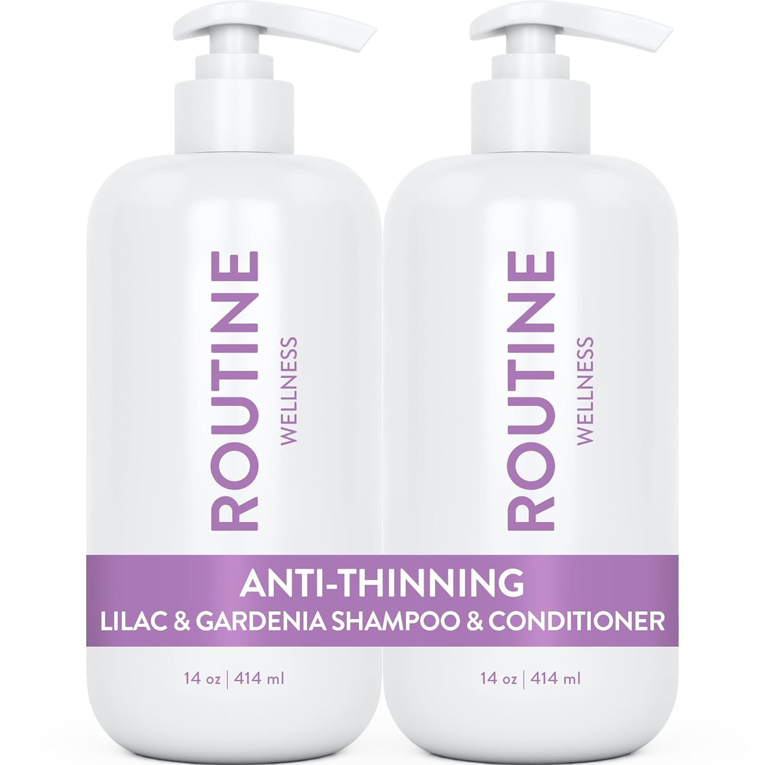 Anti-Thinning Shampoo and Conditioner Set for Thinning Hair - Biotin DHT Blocker Women & Men - Color Safe Shampoo for Hair Loss & Healthier Growth - Lilac & Gardenia (Pack of 2) - WORLD TIME VISITS
