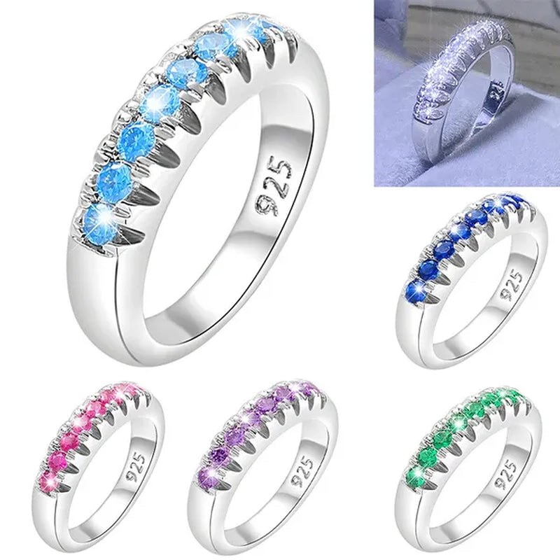 Luxury Womens Ring White Sapphire Wedding Band Engagement Diamond Ring Fine Jewelry Christmas Gift Size:6 7 8 9 10 ( 11 Colors ） - WORLD TIME VISITS