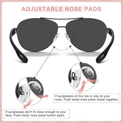 Polarized Sunglasses for Women UV Protection Ultra-Lightweight Comfort Metal Frame Driving Glasses CA3210