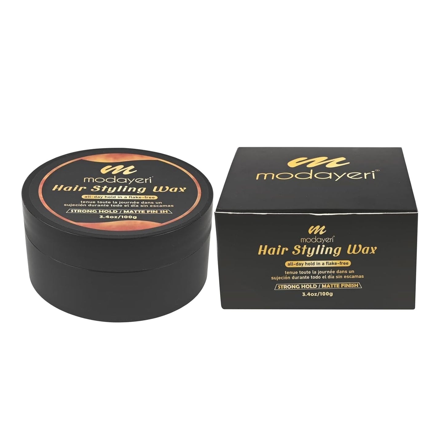 Hair Wax - Strong Hold Styling Pomade for Men and Women, Nourishing and Protecting, Matte Finish Molding 3.4 Oz