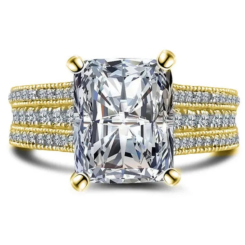 Luxury Woman Fashion Accessories Shiny Ring Beautiful Princess Birthday Party Jewelry for Women Bride Wedding Band Anniversary Gift Promise Rings Size 4-12 Bague Femme