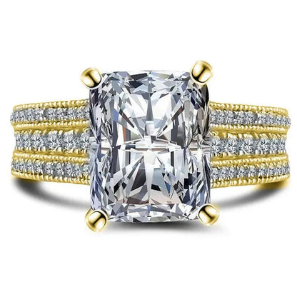 Luxury Woman Fashion Accessories Shiny Ring Beautiful Princess Birthday Party Jewelry for Women Bride Wedding Band Anniversary Gift Promise Rings Size 4-12 Bague Femme