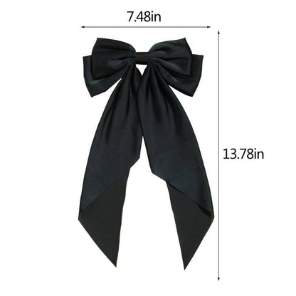 Women'S Satin Hair Accessories: Long Ribbon Hair Pins with Big Bows for Party and Daily Wear