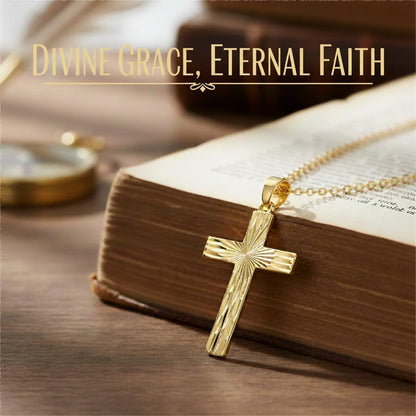 14K Gold Cross Necklace for Women Elegent Gold Cross Pendant Necklace Religious Jewelry Gift