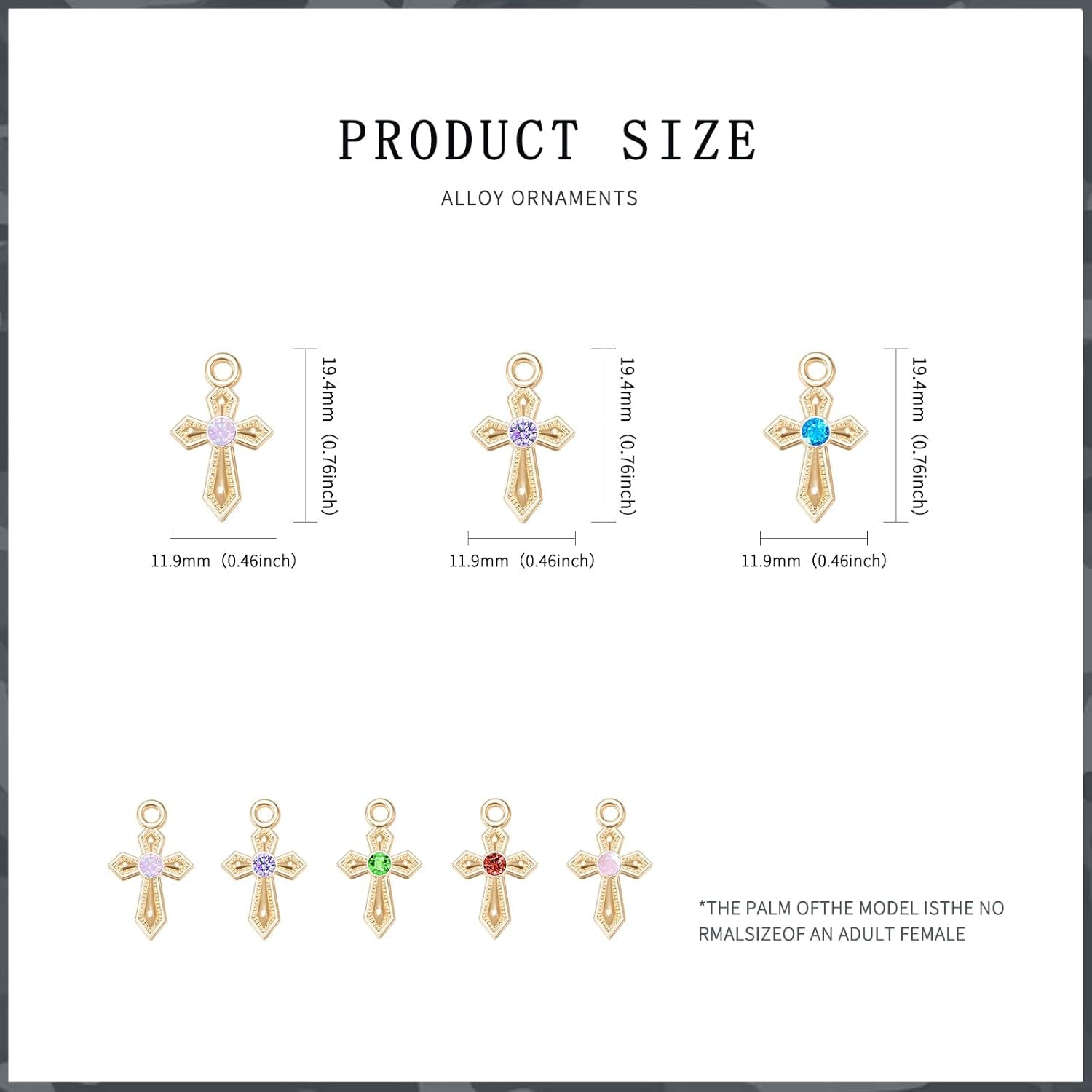 100Pcs 10Colors Rhinestone Tiny Cross Charms Alloy Crystal Mini Crucifix Pendant Beads for Catholic Jewelry Making Necklace Bracelet Earring Keychain DIY Gift Idea Handmade - WORLD TIME VISITS
