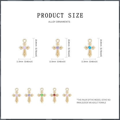 100Pcs 10Colors Rhinestone Tiny Cross Charms Alloy Crystal Mini Crucifix Pendant Beads for Catholic Jewelry Making Necklace Bracelet Earring Keychain DIY Gift Idea Handmade - WORLD TIME VISITS