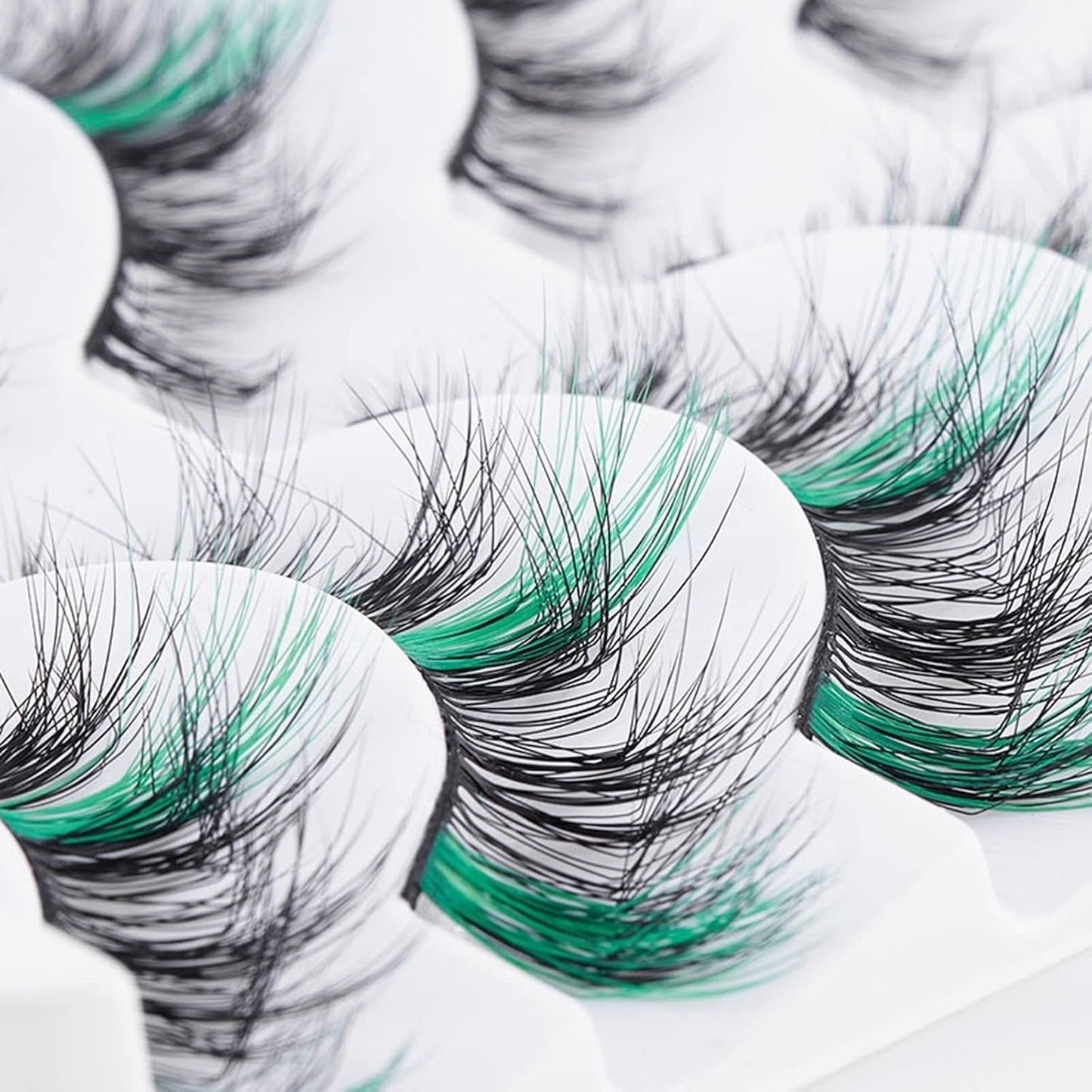 Colored Eyelashes Fluffy Eye Lashes 20 Pairs Russian Strip Lashes D Curl Strip Lashes Look like Extensions 3D Natural Wispy Cat Eye Lashes,Purple