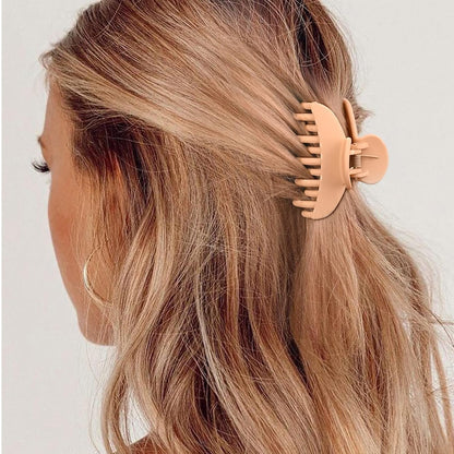 4 PCS Double Row Teeth Hair Claw Clips 2.5" Medium Hair Clips for Thin Hair Small Matte Clips Short Fine Hair Accessories for Women and Girls -Black Brown