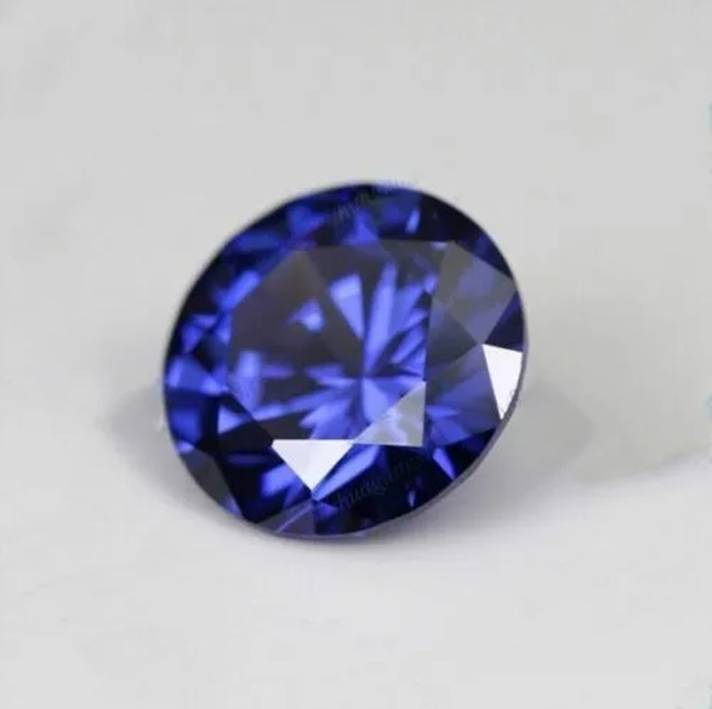 Blue Sapphire 10mm 4.58cts Round Faceted Cut Shape AAAAA VVS Loose Gemstone Edelsteine