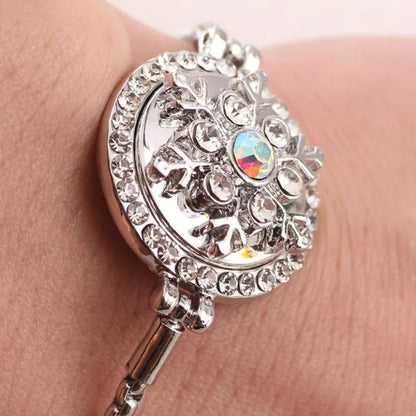 2PCS High Quality Snap Jewelry Lmitation Metal Multicolored Snowflakes Crystal Diamond 18MM 20MM Snap Buttons Fit Snap Bracelet Bangles Neckalces for Women Men