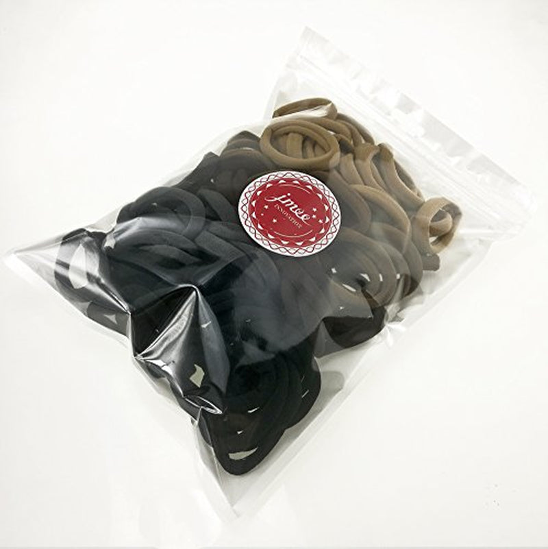 Hair Bands Hair Ties for Thick Hair 100PCS Seamless Cotton Simply Ponytail Holders Headband Scrunchies Hair Accessories No Crease Damage (Neutral Colors)