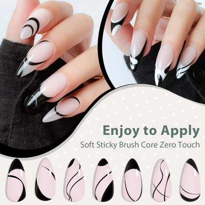 Gel Polish Liner Gel Nail Art - 1 Pcs 8Ml Classical Black Color Gel Nail Art Paint for Nails Built Thin Line Nail Art Brush in Gel Pens Soak off Home French Manicure Home Salon DIY