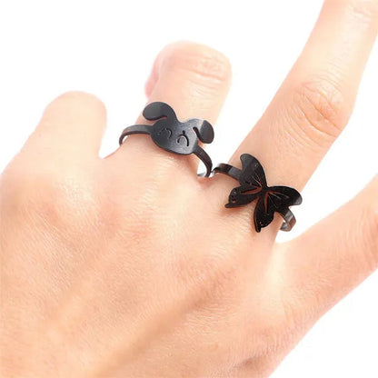 Pack of 20Pieces Womens Fashion Stainless Steel Mix Love Animal Heart Flower Style Diy Jewelry Hand Rings for Party Gifts Not Fade