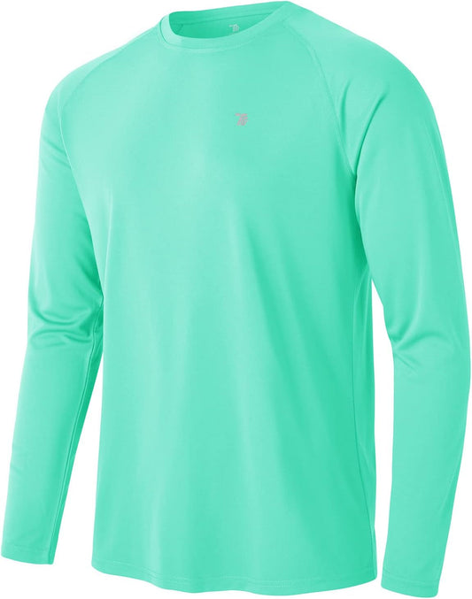 Mens Sun Protection Hiking Shirts Long Sleeve Water UPF 50+ SPF UV Shirts Lightweight Fishing Hiking Swimming