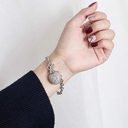 FASHION Women'S 925 Sterling Silver Necklace Noble Heart Pendant Necklace/Bracelet Solid Silver Rolo Chain Birthday Party Jewelry