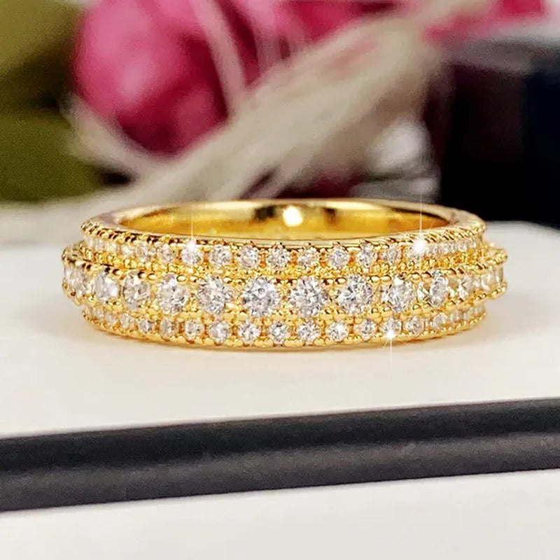 S925 Sterling Silver Micro Pave Diamond Eternity Rings for Women Bridal Engagement Wedding Ring Proposal Gift Jewelry