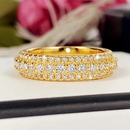 S925 Sterling Silver Micro Pave Diamond Eternity Rings for Women Bridal Engagement Wedding Ring Proposal Gift Jewelry